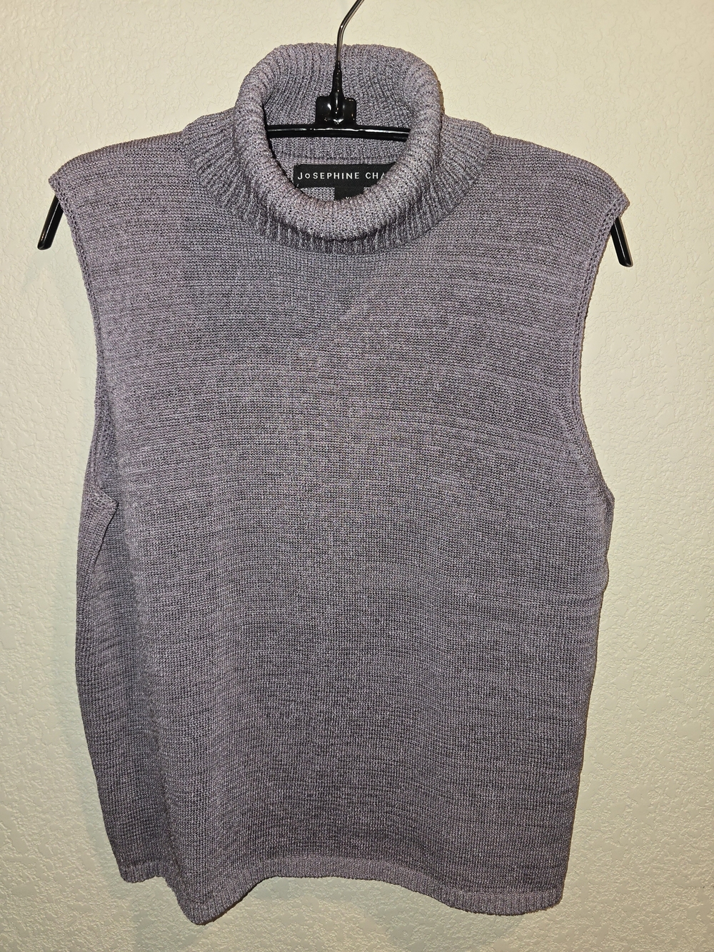 Josephine Chaus Women's XL Heather Lavender Grey Turtleneck Sweater Vest